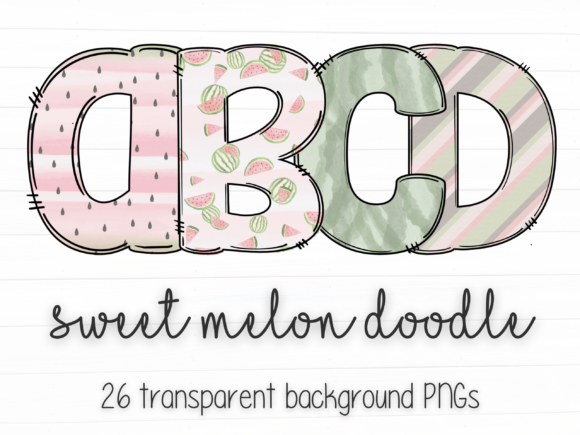 Download Pastel Rainbow Doodle Letters Alpha PNGs - Letters Collection