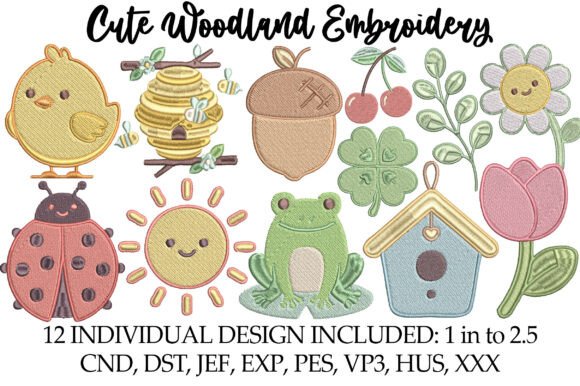 Download Cute Woodland Embroidery - Wood Collection