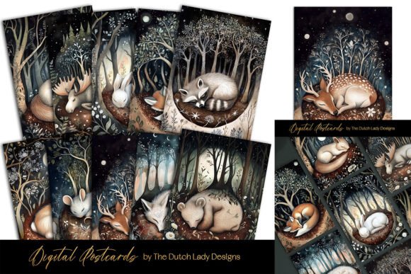 Download Sleepy Woodlands Postcard Designs - Wood Collection